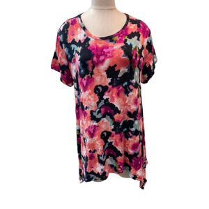 Chelsea‎ & Theodore  Pink Black Splatter Pattern Women's Midi  dress